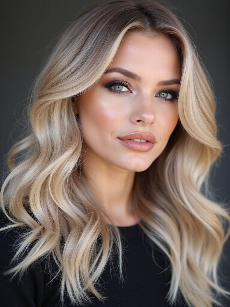 creamy beige winter balayage