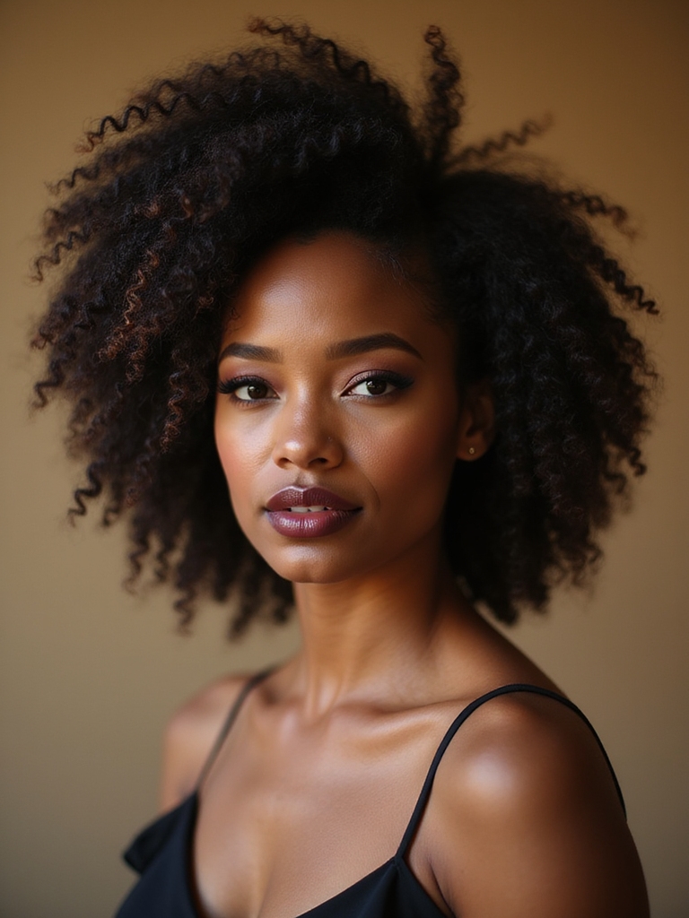 curly puff with tendrils