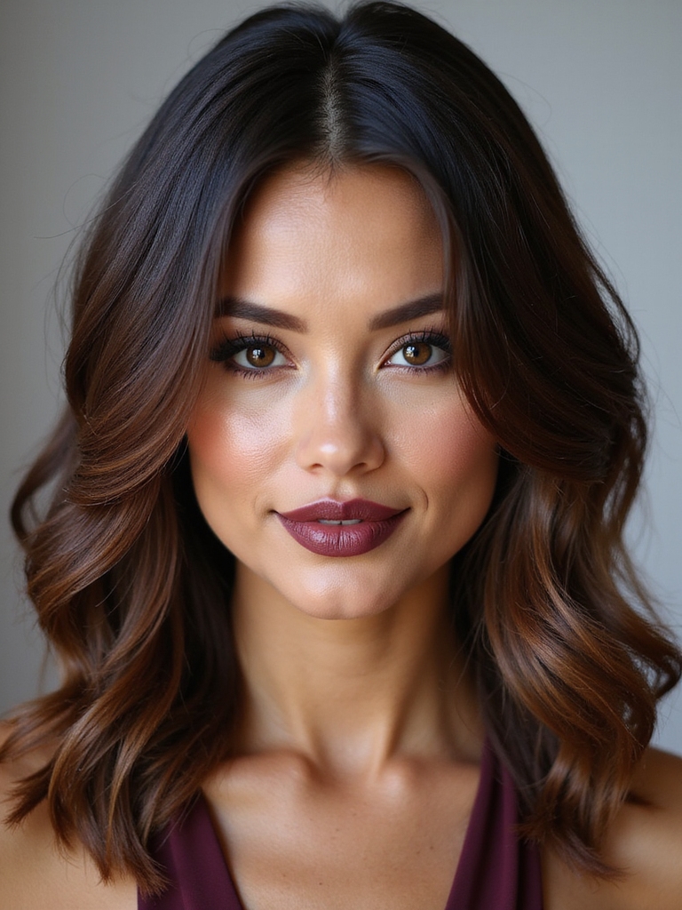 deep glossy chocolate brunette elegance