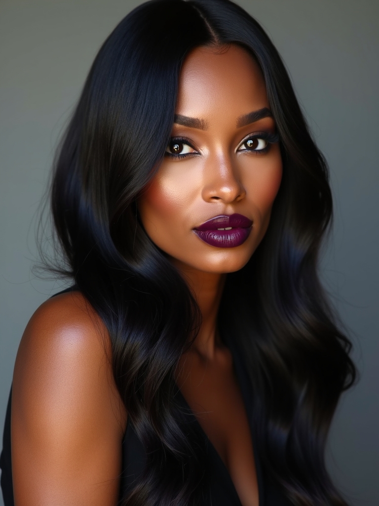 deep polished black brown finish