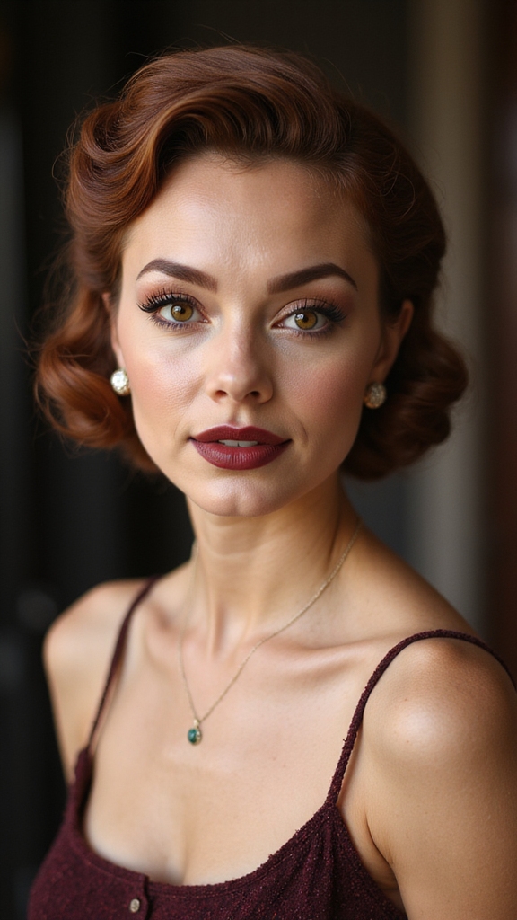 deep side finger wave chignon