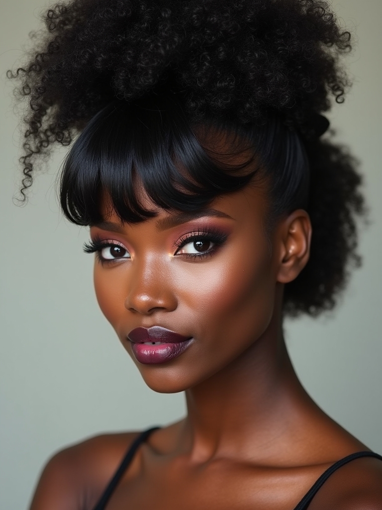deep side textured wrapped bangs