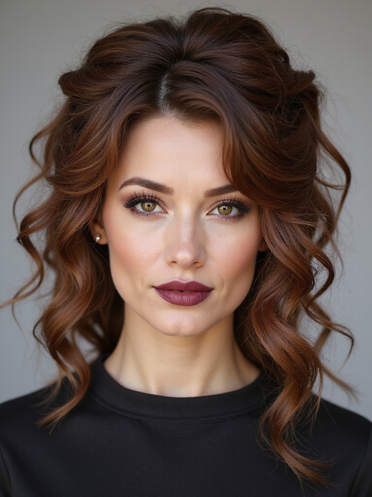 double looped boho curled updo