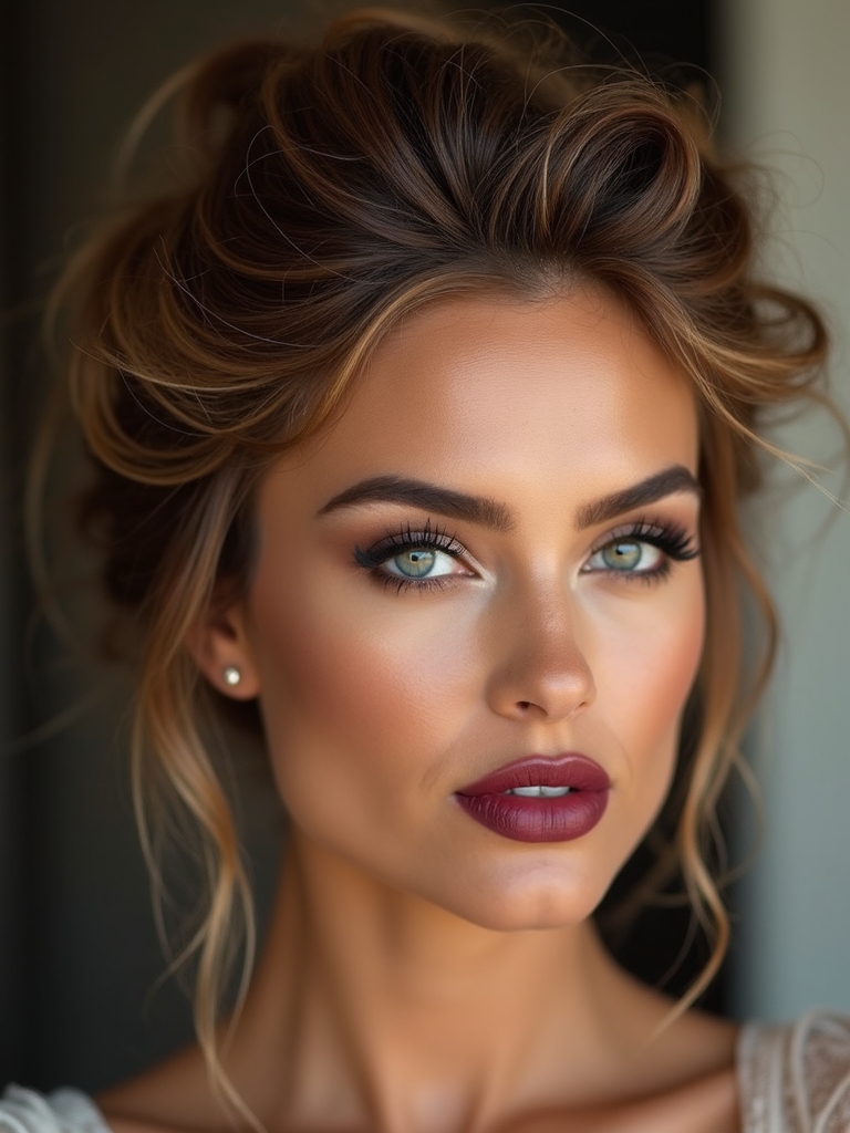 effortless glossy messy low bun