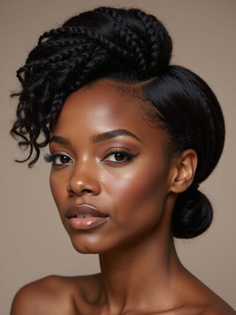 effortless twisted low bun