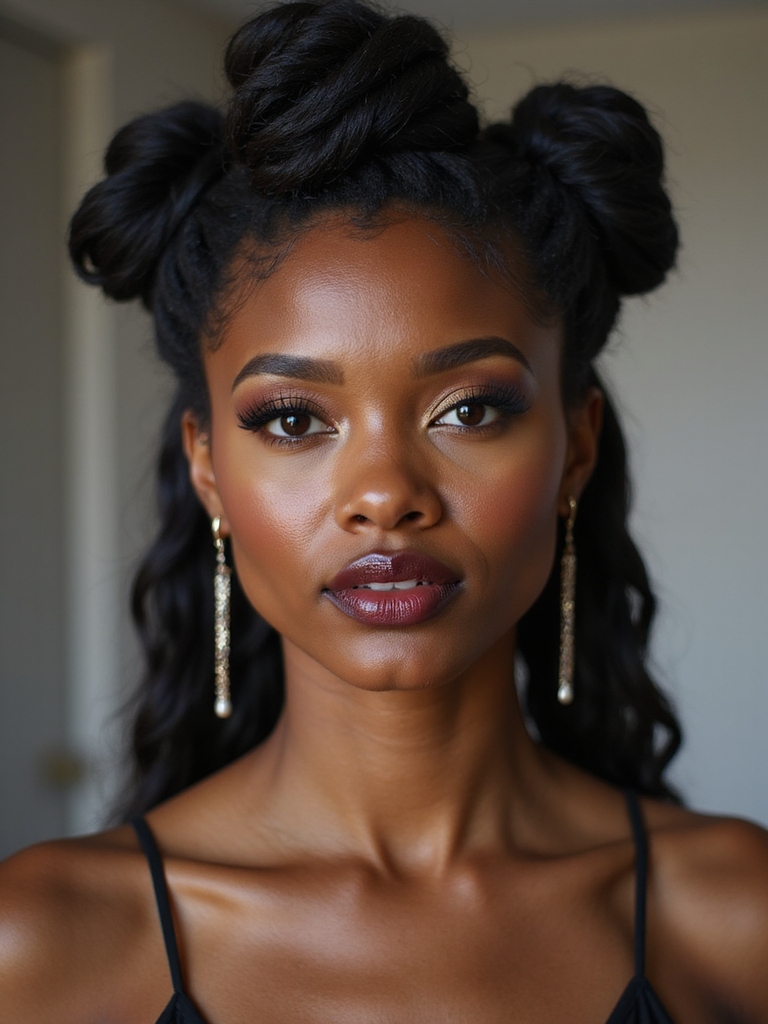 faux lock textured sculpted bun