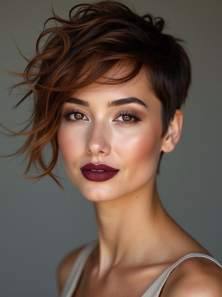 feathered tactile short pixie