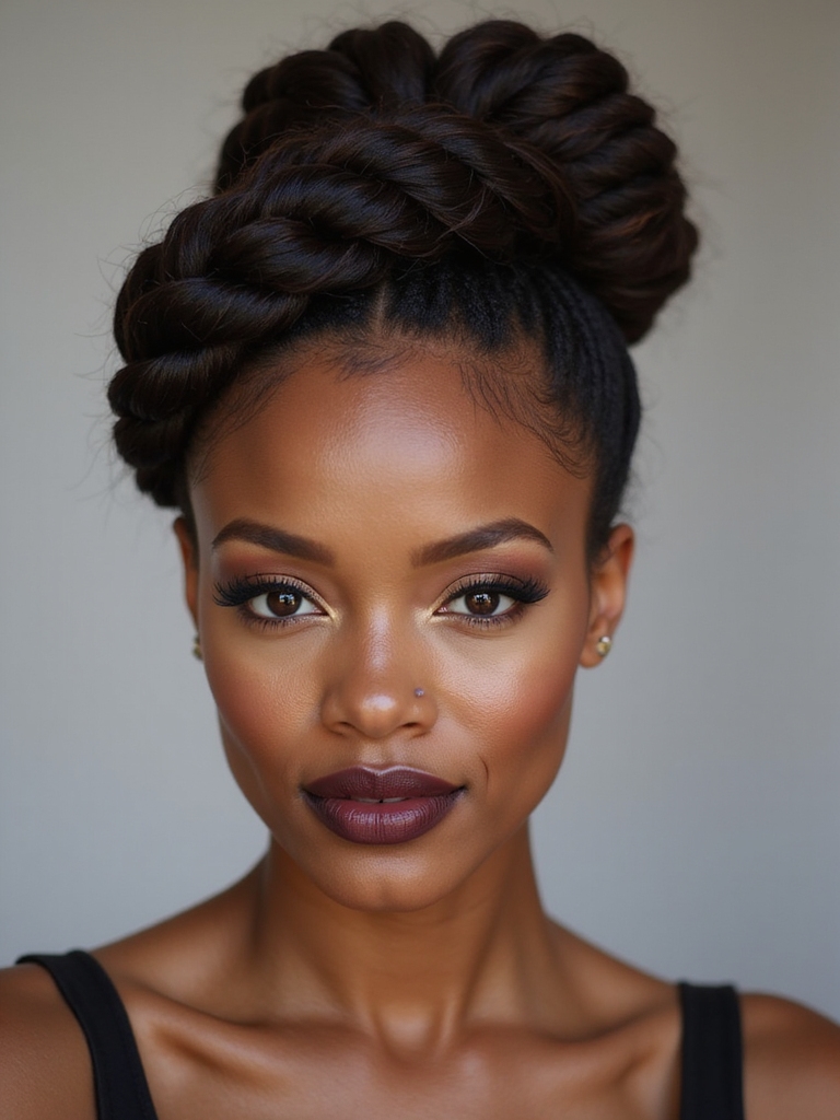 feed in cornrows braided bun