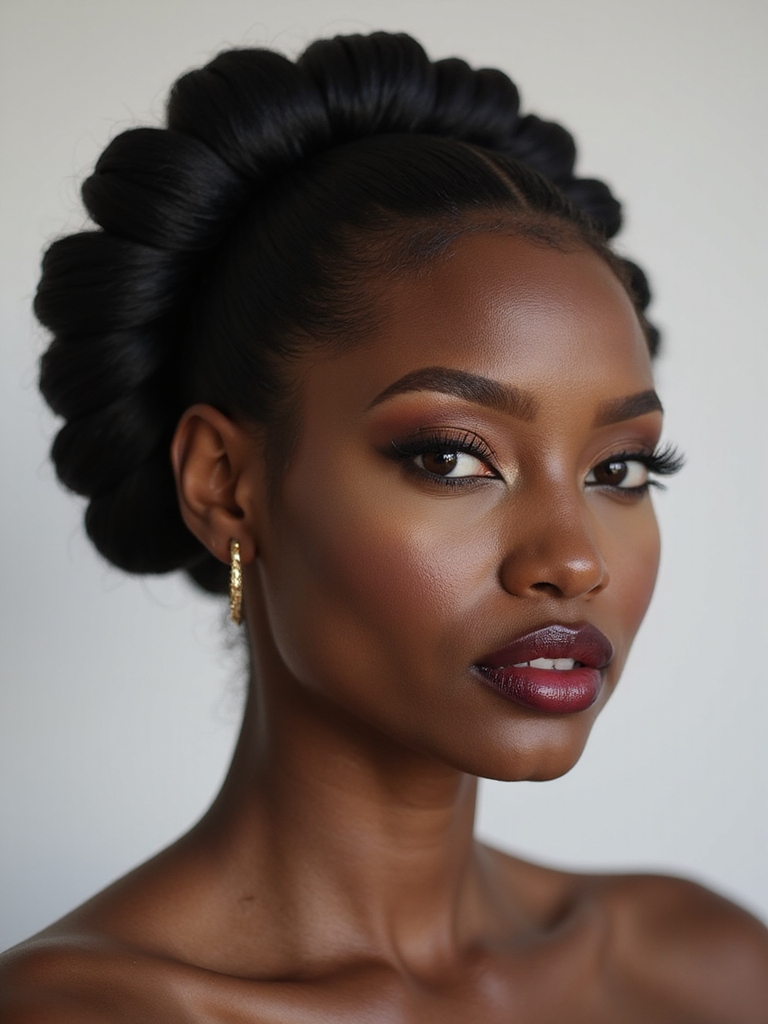 flat twist halo high ponytail