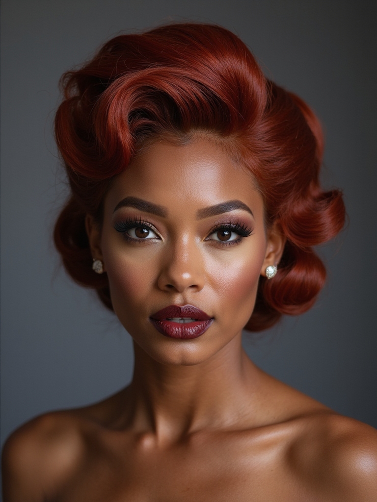 glossy vintage finger wave upstyle