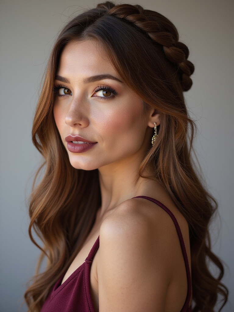 halo braid frames sleek half up
