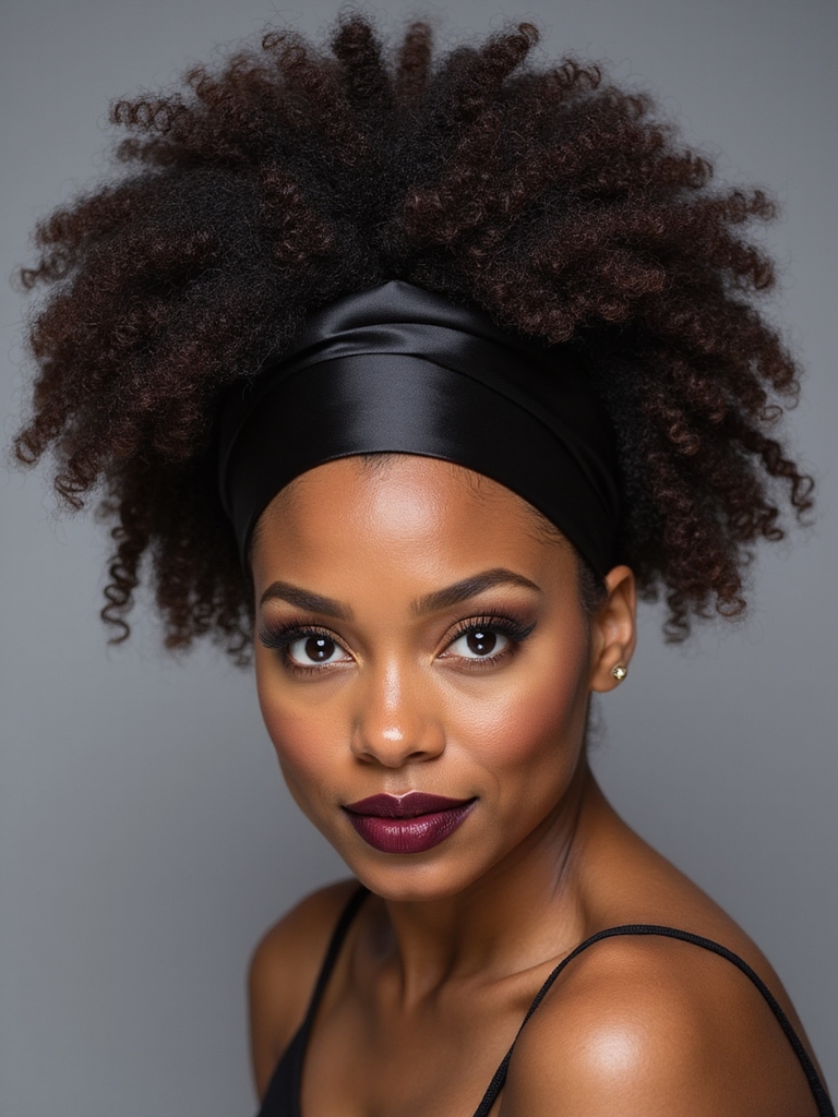 high puff with headband