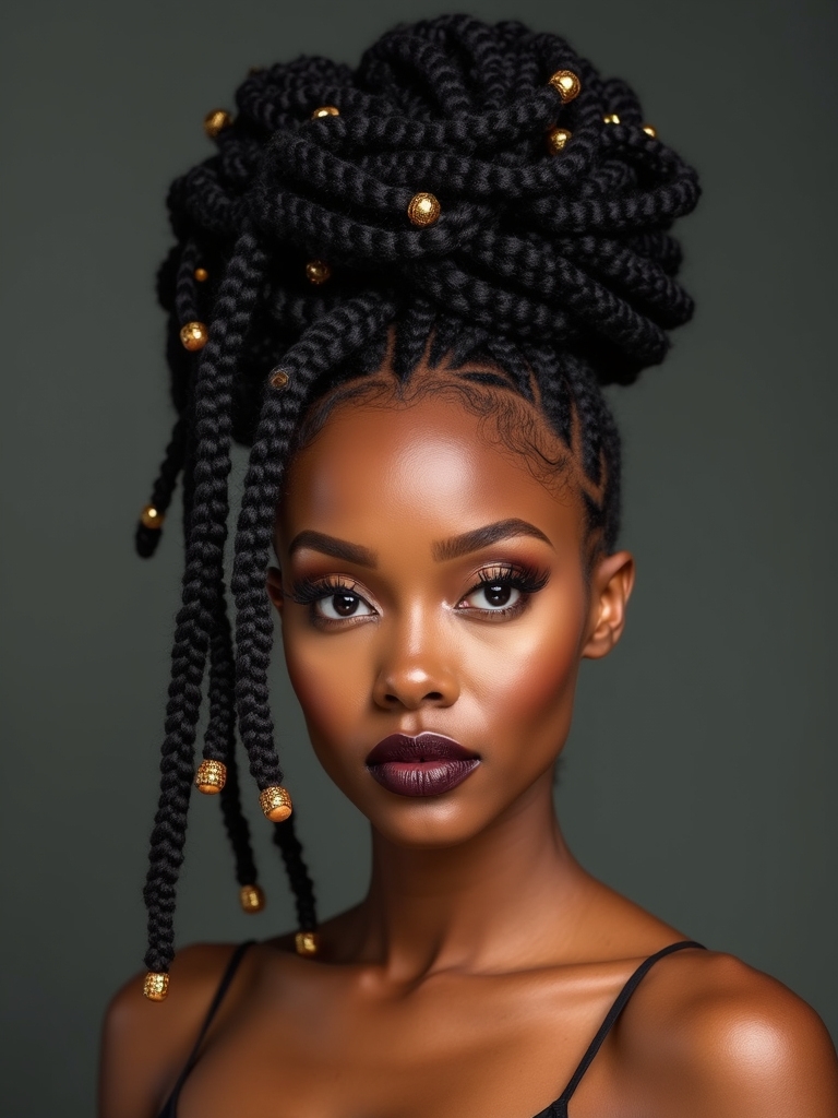 high twisted faux loc bun