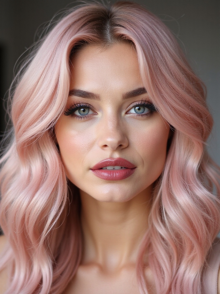 icy rose gold strawberry blonde