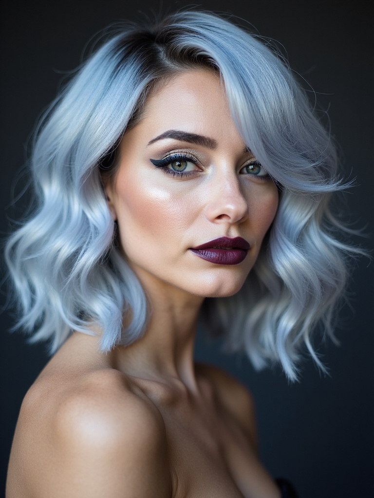icy silver blue edgy glamour