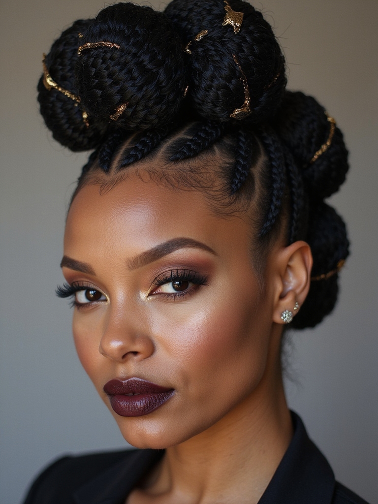 intricate bold braided cornrows