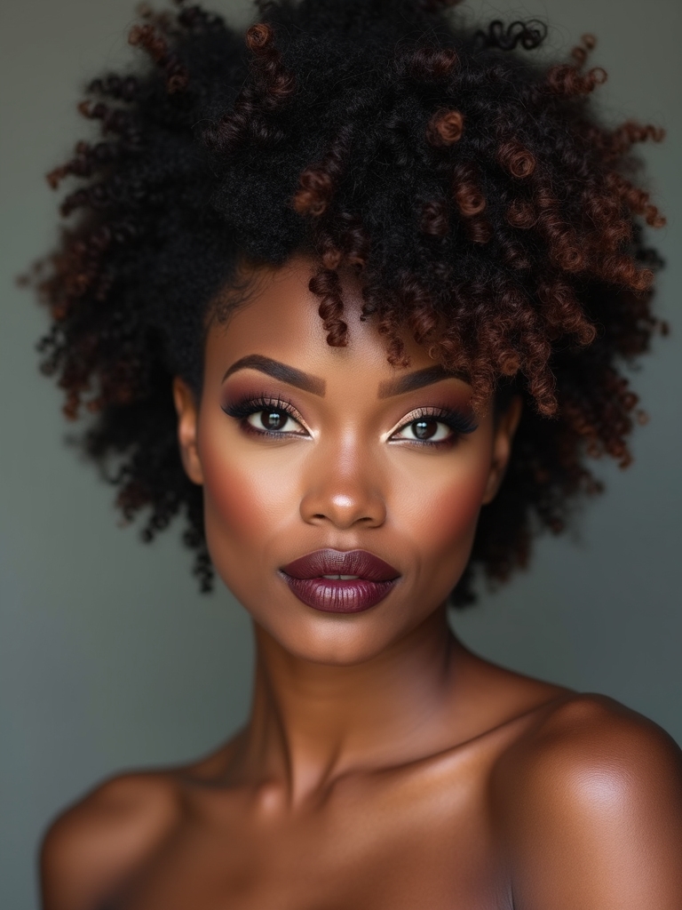 layered textured puff with shine