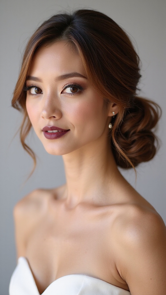 low bouffant chignon lift