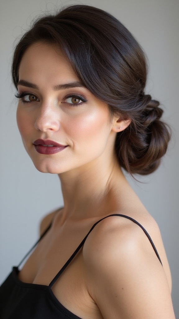 low braided chignon elegance