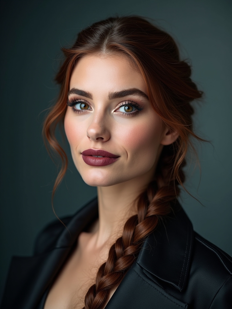 low braided tucked chignon