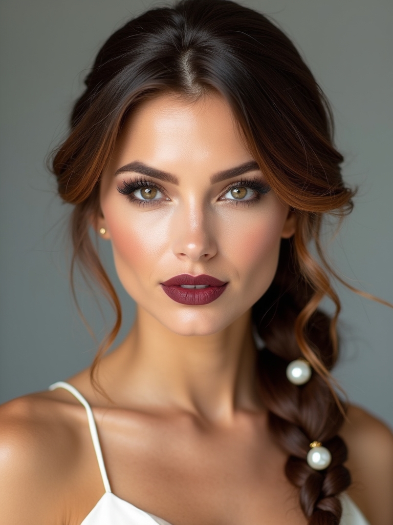 low knotted braid with pins