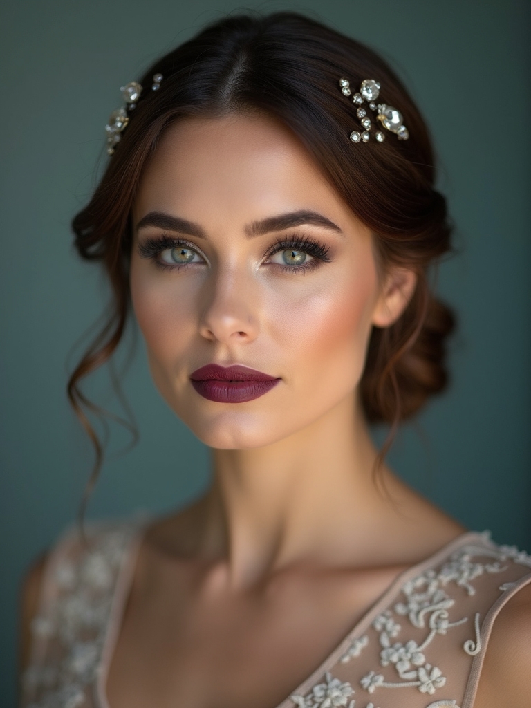 low knotted bun embellishments