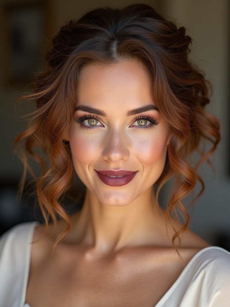 low romantic curly bun