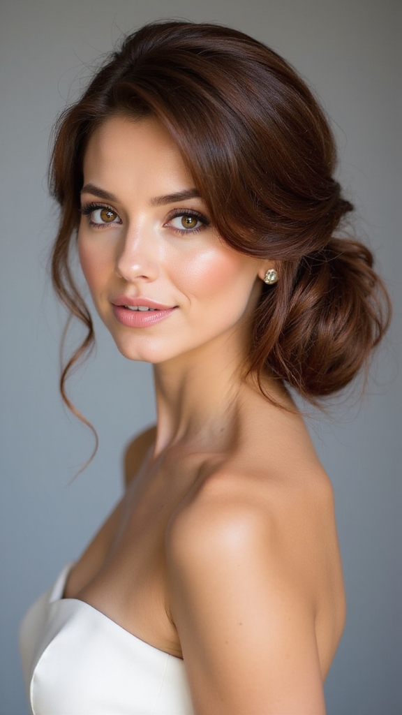low side swept sculpted chignon