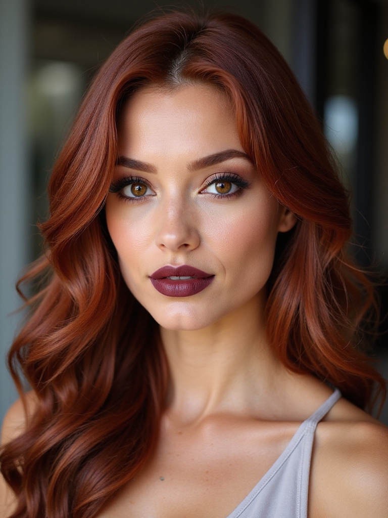 mahogany red with shimmer