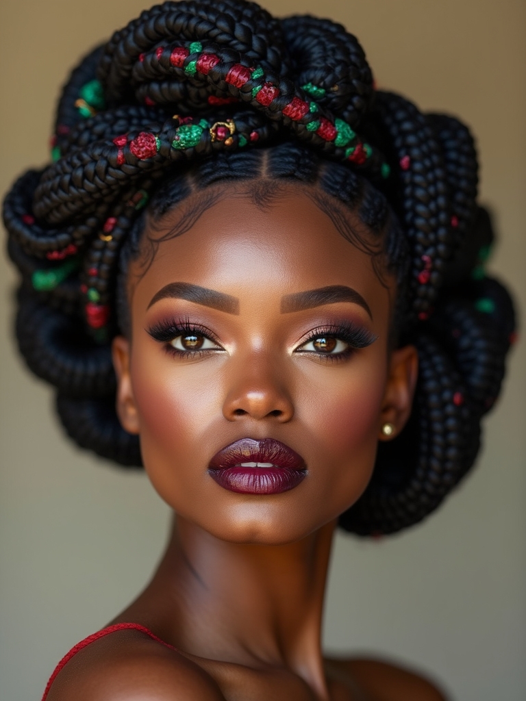 microbraids with colored thread