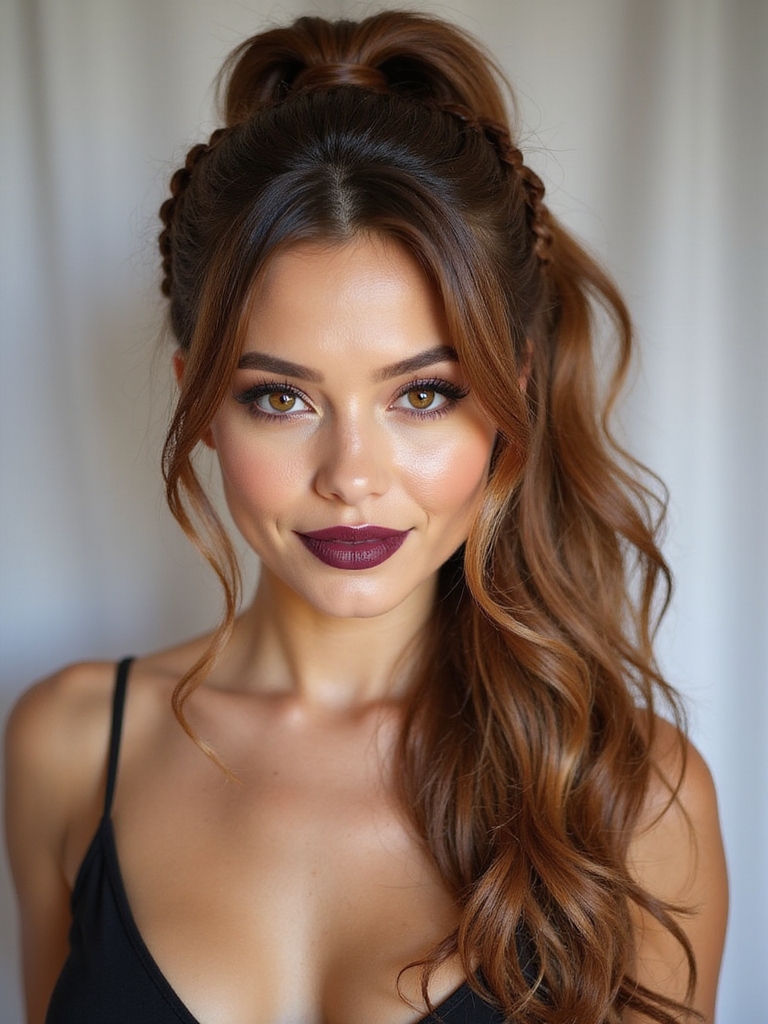 mini dutch braids ponytails