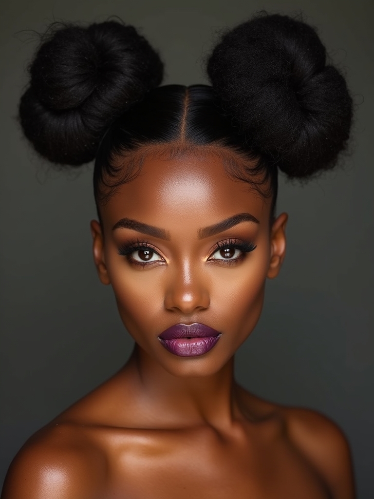 mirror image double bun style