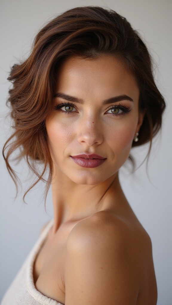 modern textured low french twist