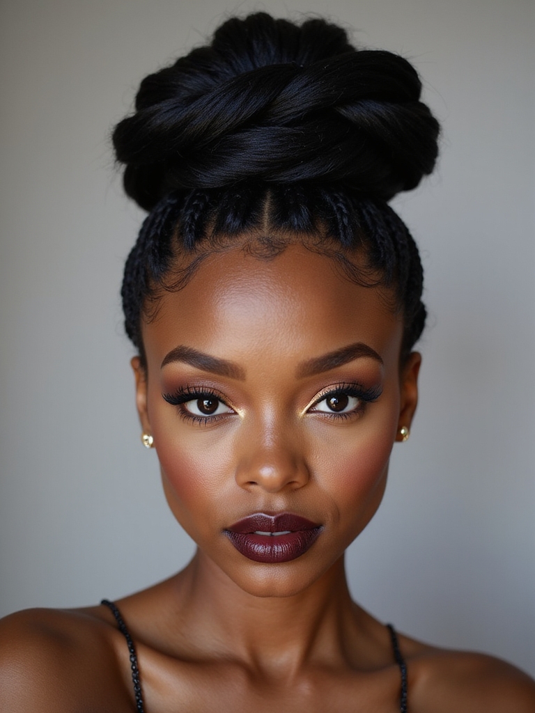neat cornrows sculpted bun