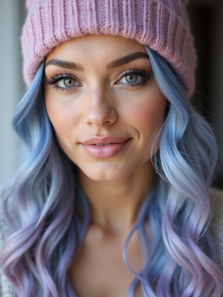 pastel balayage peekable underbeanie