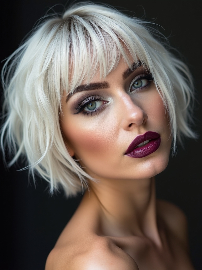 piecey silver micro bob chic