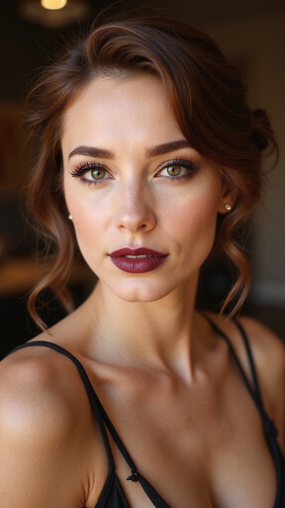 pin back glossy red carpet waves