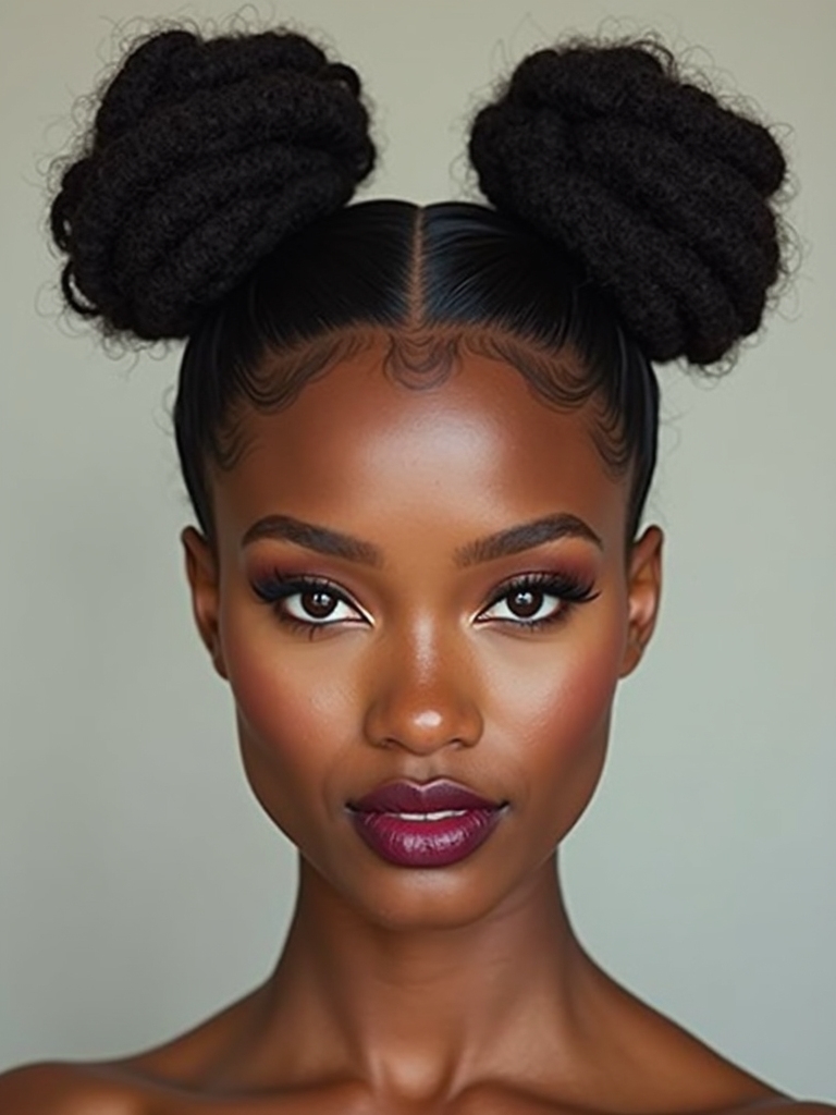 playful polished half up spacebuns