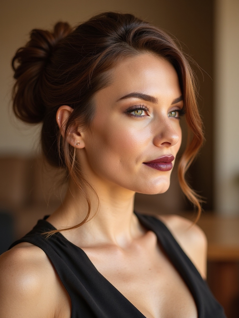 polished loop bun styling