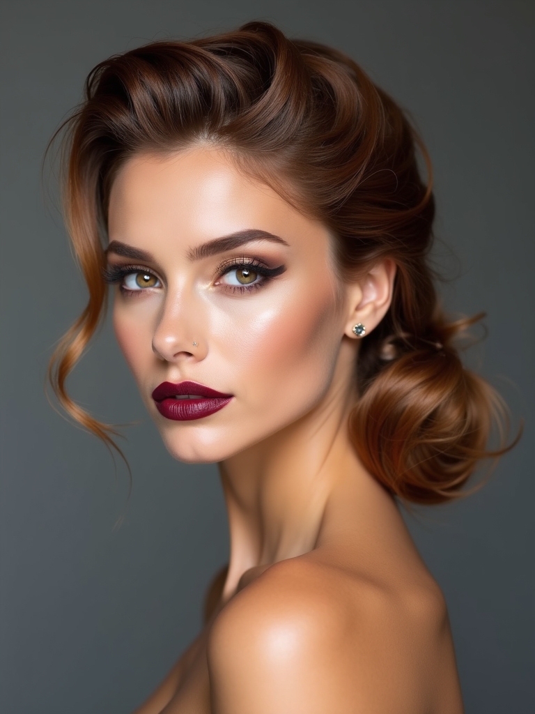 polished low half ponytail with wrap