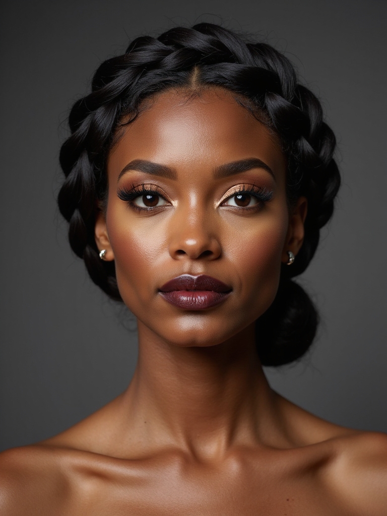 regal braided low chignon