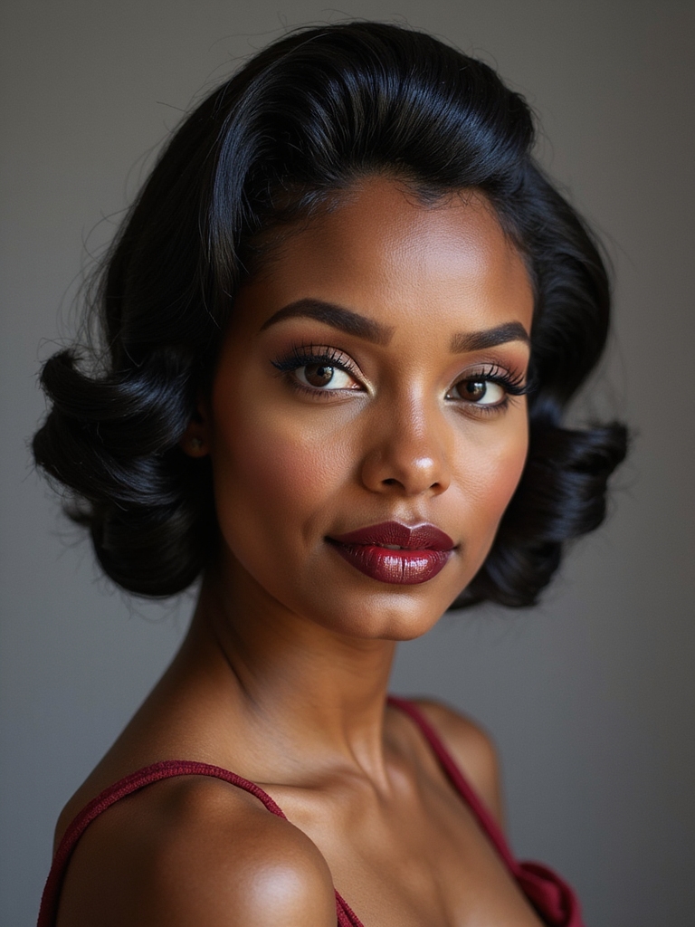 rolled vintage finger wave updo