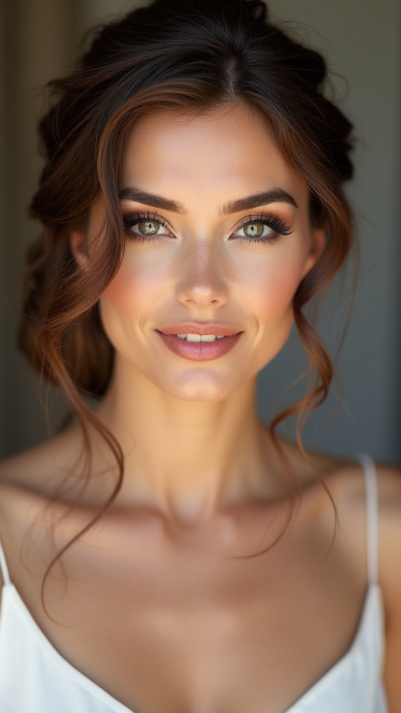 romantic low curled updo