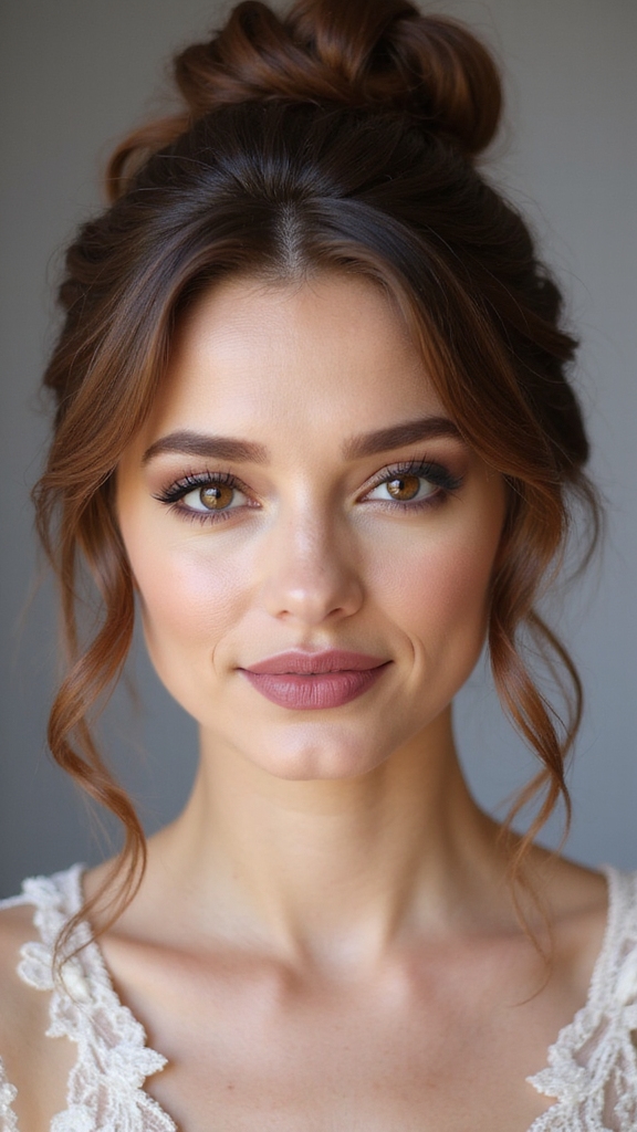 romantic soft knotted face framing