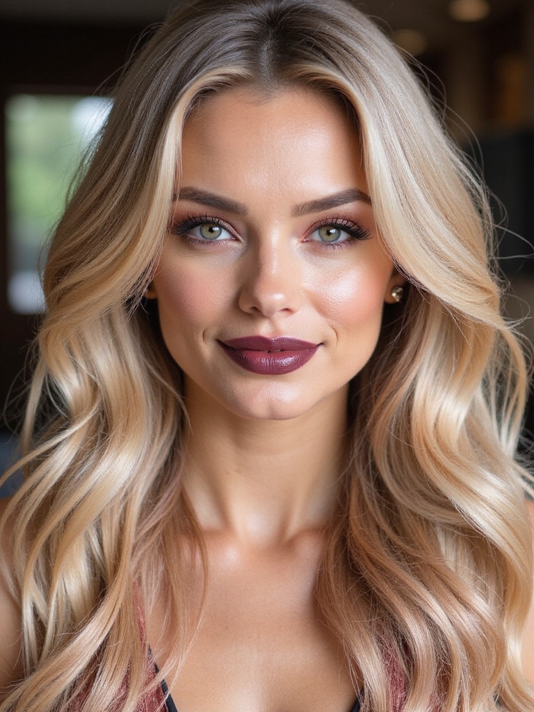 rose gold face framing blonde