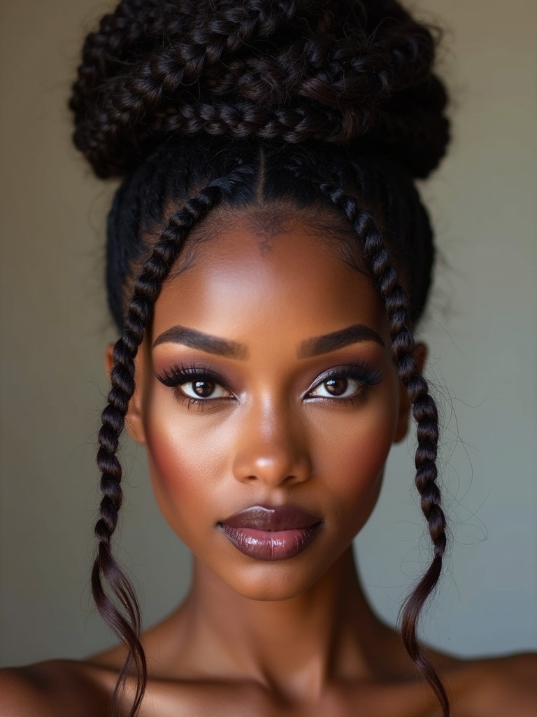 sculpted braided top knot