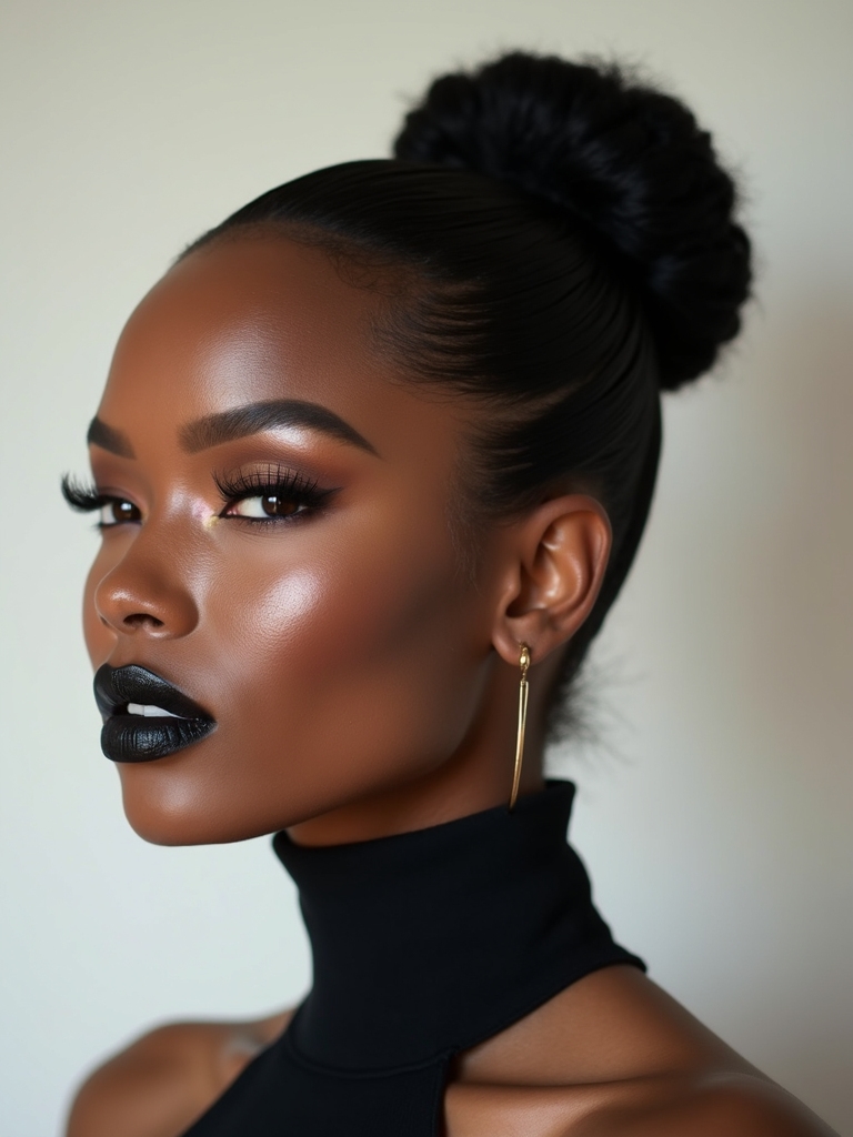 sculpted cornrow high ponytail