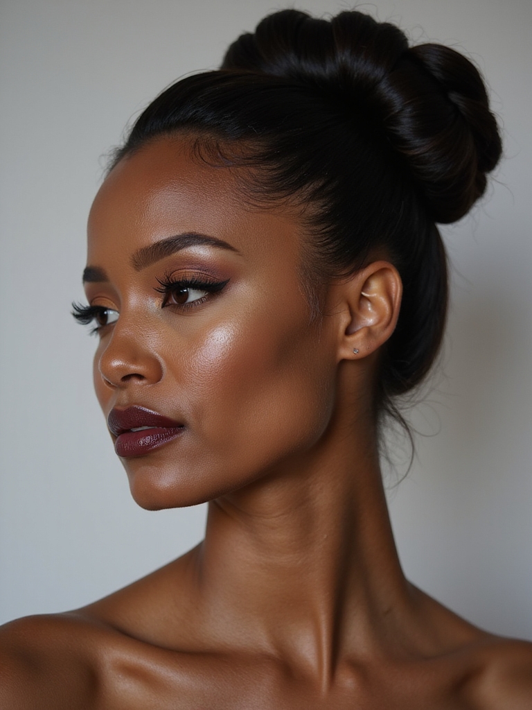 sculpted glossy bubble ponytail