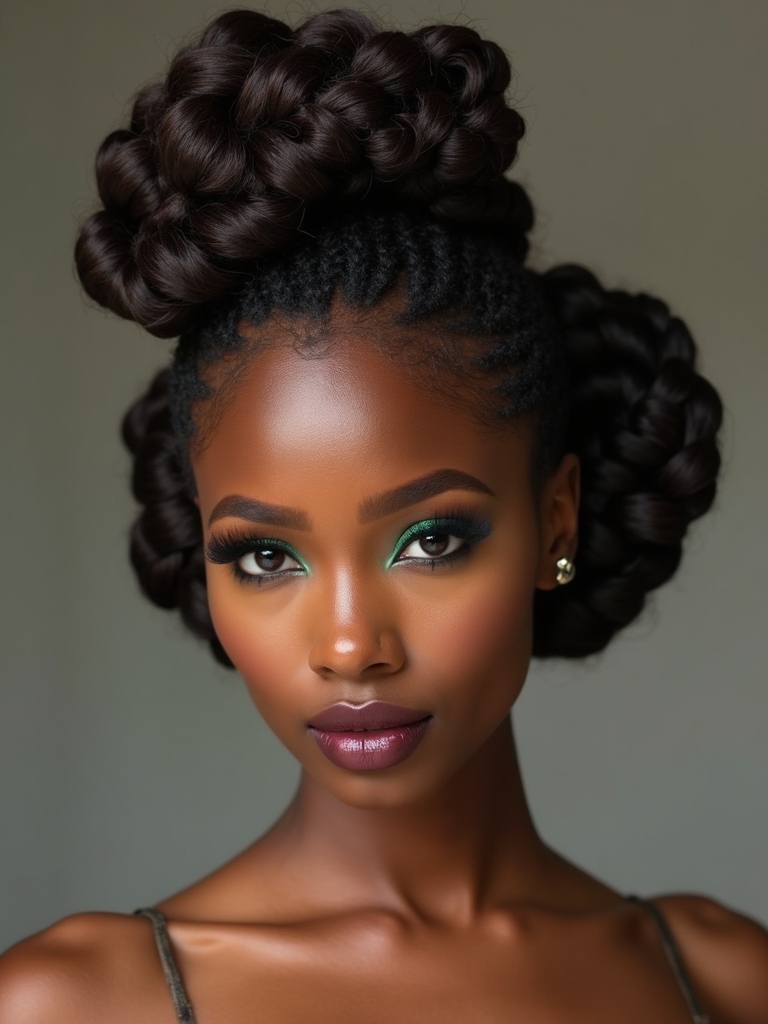 sculpted jumbo braided updo