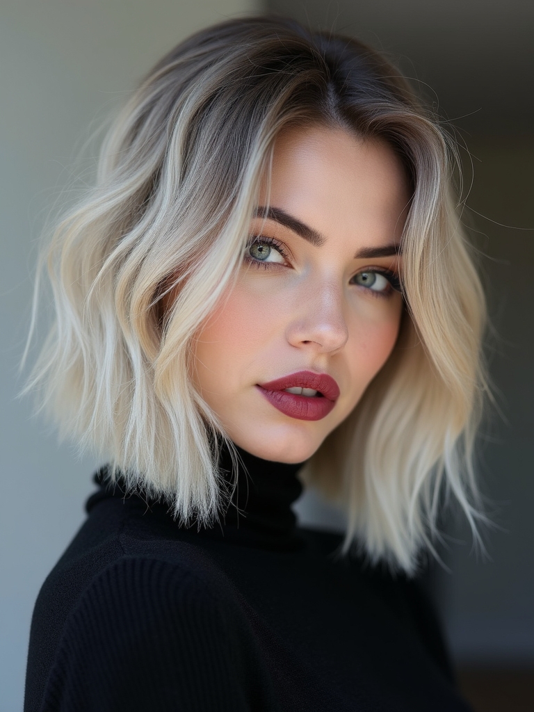 sculpted layers soft bangs